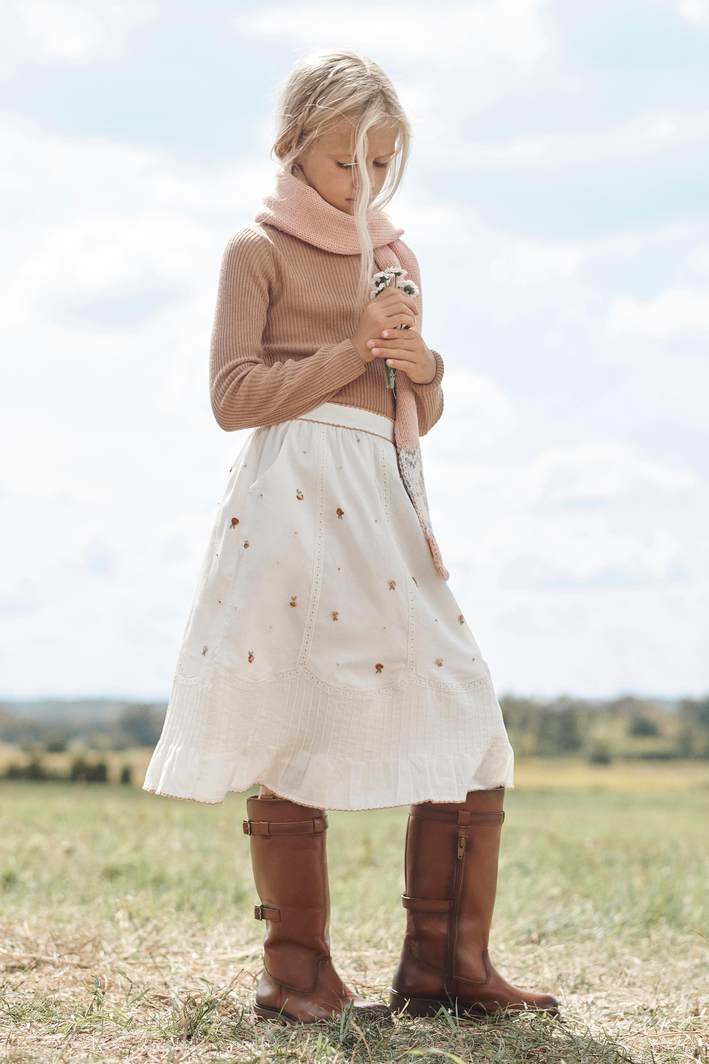 LIMITED EDITION EMBROIDERED FLORAL MIDI SKIRT